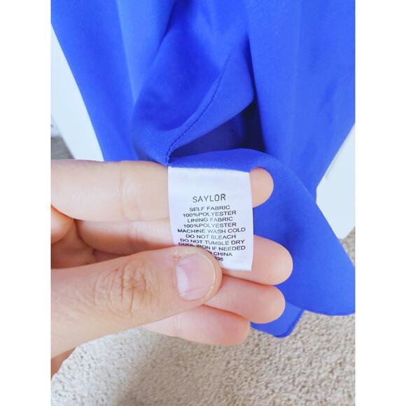 Saylor Maxi Dress Cocktail Formal V neckline Cobalt Blue Size Medium - Picture 8 of 10